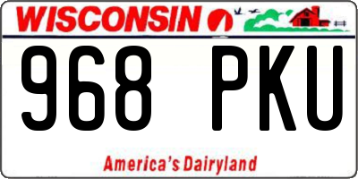 WI license plate 968PKU