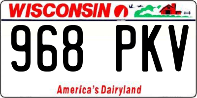 WI license plate 968PKV