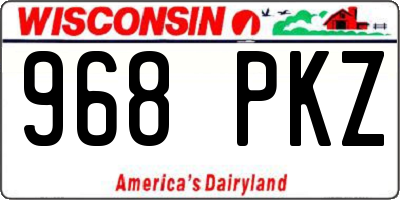 WI license plate 968PKZ