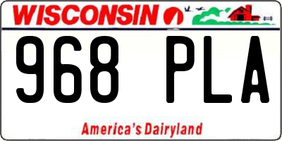 WI license plate 968PLA