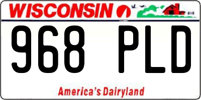 WI license plate 968PLD