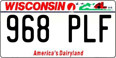 WI license plate 968PLF