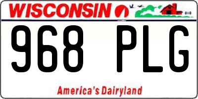 WI license plate 968PLG