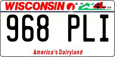 WI license plate 968PLI