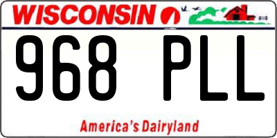 WI license plate 968PLL