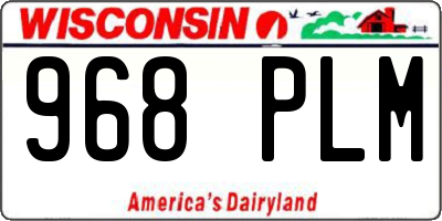 WI license plate 968PLM