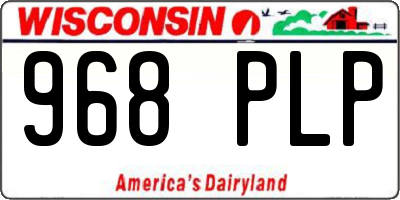 WI license plate 968PLP