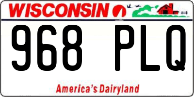 WI license plate 968PLQ