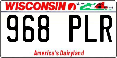 WI license plate 968PLR