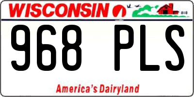 WI license plate 968PLS