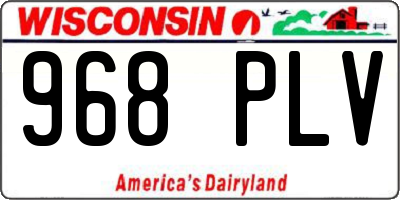 WI license plate 968PLV