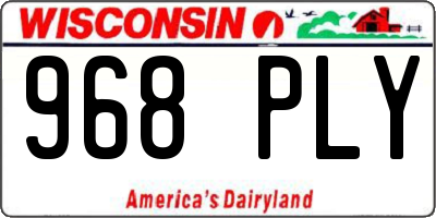 WI license plate 968PLY
