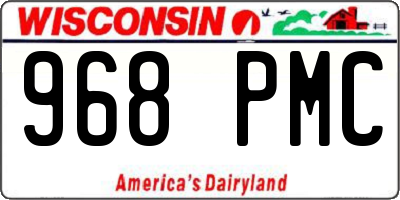 WI license plate 968PMC