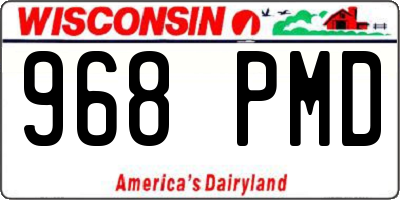 WI license plate 968PMD