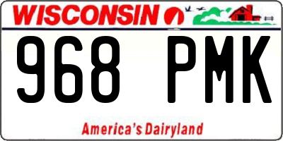 WI license plate 968PMK