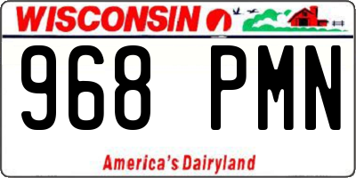 WI license plate 968PMN