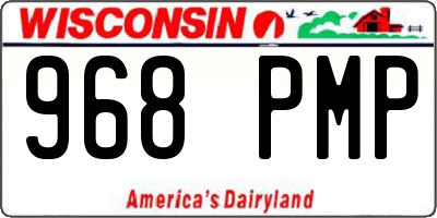 WI license plate 968PMP
