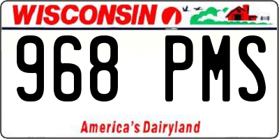 WI license plate 968PMS