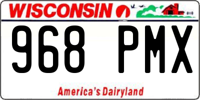 WI license plate 968PMX