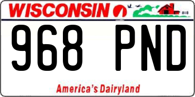 WI license plate 968PND