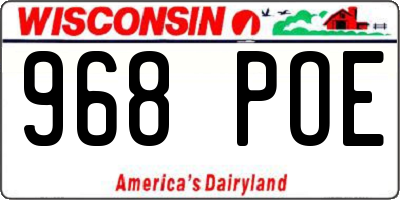 WI license plate 968POE