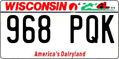 WI license plate 968PQK