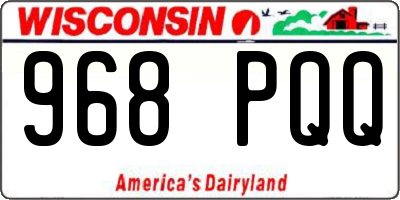 WI license plate 968PQQ