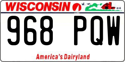 WI license plate 968PQW