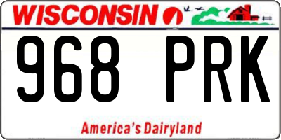 WI license plate 968PRK