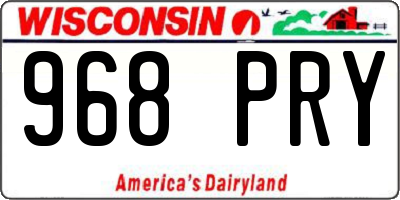WI license plate 968PRY