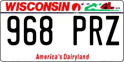 WI license plate 968PRZ