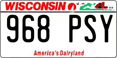 WI license plate 968PSY