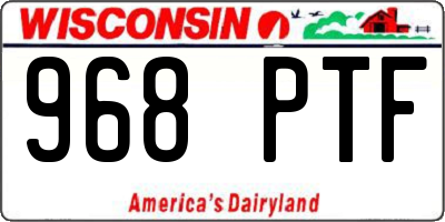 WI license plate 968PTF
