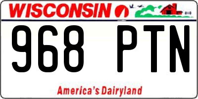 WI license plate 968PTN