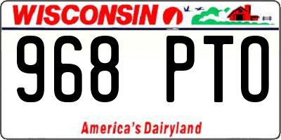 WI license plate 968PTO