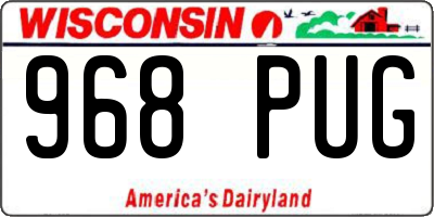 WI license plate 968PUG