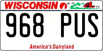 WI license plate 968PUS