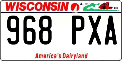 WI license plate 968PXA