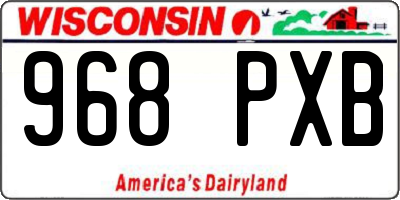 WI license plate 968PXB