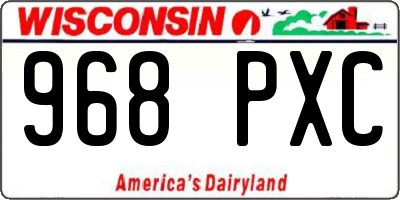 WI license plate 968PXC