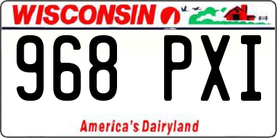 WI license plate 968PXI