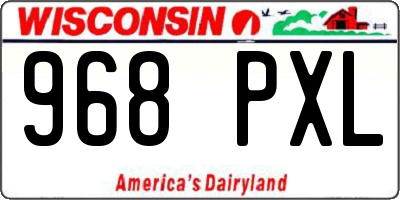 WI license plate 968PXL