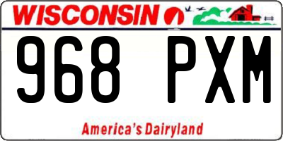 WI license plate 968PXM