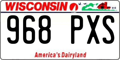 WI license plate 968PXS