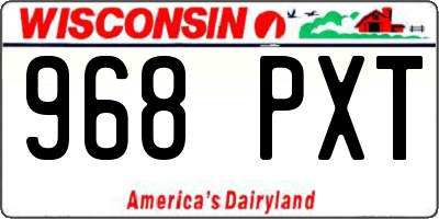 WI license plate 968PXT