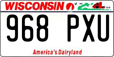 WI license plate 968PXU