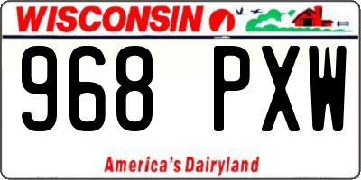 WI license plate 968PXW