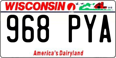 WI license plate 968PYA