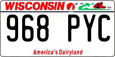 WI license plate 968PYC