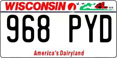 WI license plate 968PYD